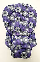 Чехол DavLu к стульчику для кормления Сhicco Polly 2 в 1 Фиолетовые круги на темно-синем (Ch-n-3-7)