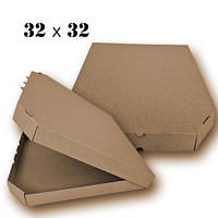 Коробка картонная для пиццы размер бурая 320х320х40 мм 50 шт/уп.