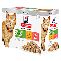 Hills Science Plan Mature Adult 7+ для літніх кішок з куркою та лососем МультиПак, 12х85г 1 уп