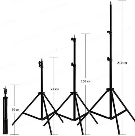 Трипод / Студийный фото штатив для кольцевых светодиодных селфи ламп высотой 210 см - фото 1 - id-p1905789768