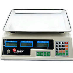 Торгові електронні ваги до 50кг Domotec MS 228 / Акумуляторні ваги з дисплеєм та платформою
