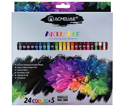 Олівці кольорові Acmeliae, 24 кольори. Двусторонні