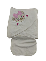 Детское полотенце конверт Турция для новорожденного подарок белое (ХДН110)