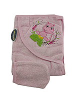 Детское полотенце конверт Турция для новорожденного подарок розовое (ХДН112)