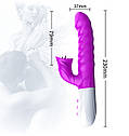 Вібратор для подвійної стимуляції Silicon, Vibrator 7 Function and Heating Mode, PURPLE, фото 7