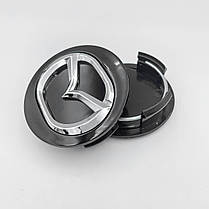 Ковпачки (заглушки) в литі диски MAZDA (Мазда) 56 мм Довгі ніжки Чорні (BBM2 37 190), фото 3