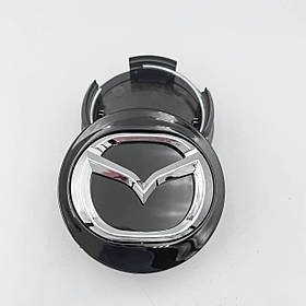 Ковпачки (заглушки) в литі диски MAZDA (Мазда) 56 мм Довгі ніжки Чорні (BBM2 37 190)