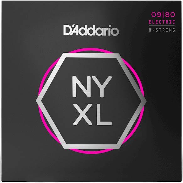 Струни для 8-струнної електрогітари D'Addario NYXL0980 NYXL SUPER LIGHT 8-STRING (09-80), фото 1