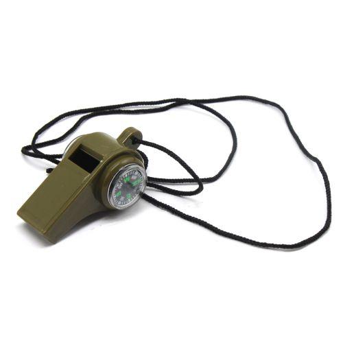 Свисток JL 111-1 військовий, компас, шнурок, 6 см, фото 1