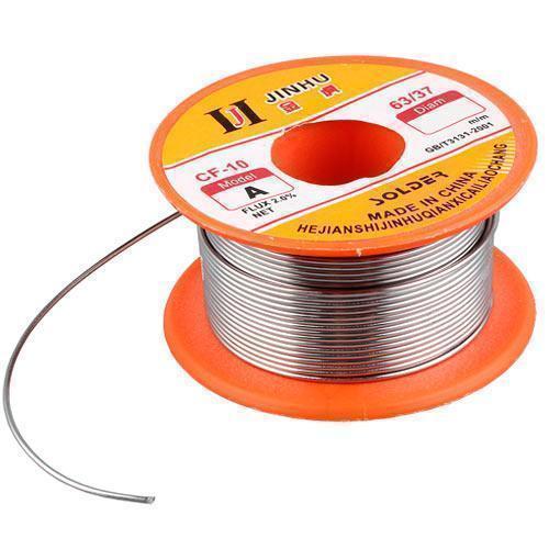 Припій для паяння ПОС 63, 1мм з флюсом, котушка 50г JINHU, для паяння радіодеталей і плат