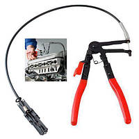 Знімач хомутів 18-54 мм з гнучким тросом 630 мм, щипці кліщі тросикові, для автомобільних систем