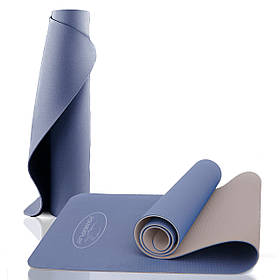 Коврик для йоги і фітнесу PowerPlay 4150 Premium TPE 183*61*0.6 см Синій