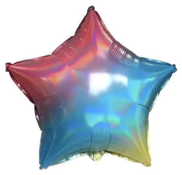 Фольгована куля Зірка. Колір: Омбре. Розмір: 18 ⁇ (45 см). Пр-во: FlexMetal (Іспанія)