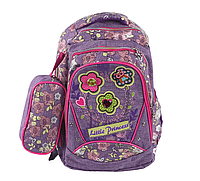 Рюкзак шкільний для дівчинки + пенал "Little princess" Бузковий