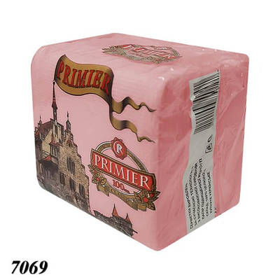 Серветка PRIMIER одношарова Рожева 100 шт