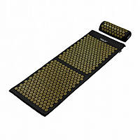 Коврик акупунктурный с валиком Classic Mat XL "Аппликатор Кузнецова" 4FIZJO 4FJ0346 Black/Gold, World-of-Toys