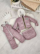 Зимовий дитячий теплий комбінезон-трансформер 3в1 на овчині: курточка, конверт для ніг, напівкомбінезон