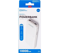 Повербанк Power Bank ACL PW-43 10000 mAh портативний зарядний пристрій 2 USB Type-C, Micro-USB + вбудований ліхтарик