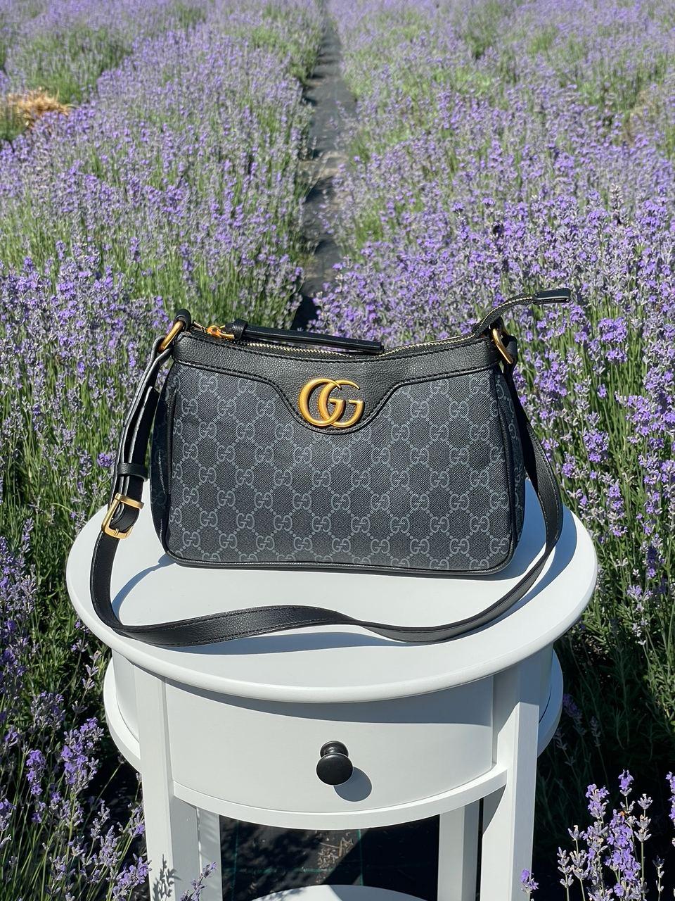 Gucci Aphrodite Shoulder Bag Grey Leather