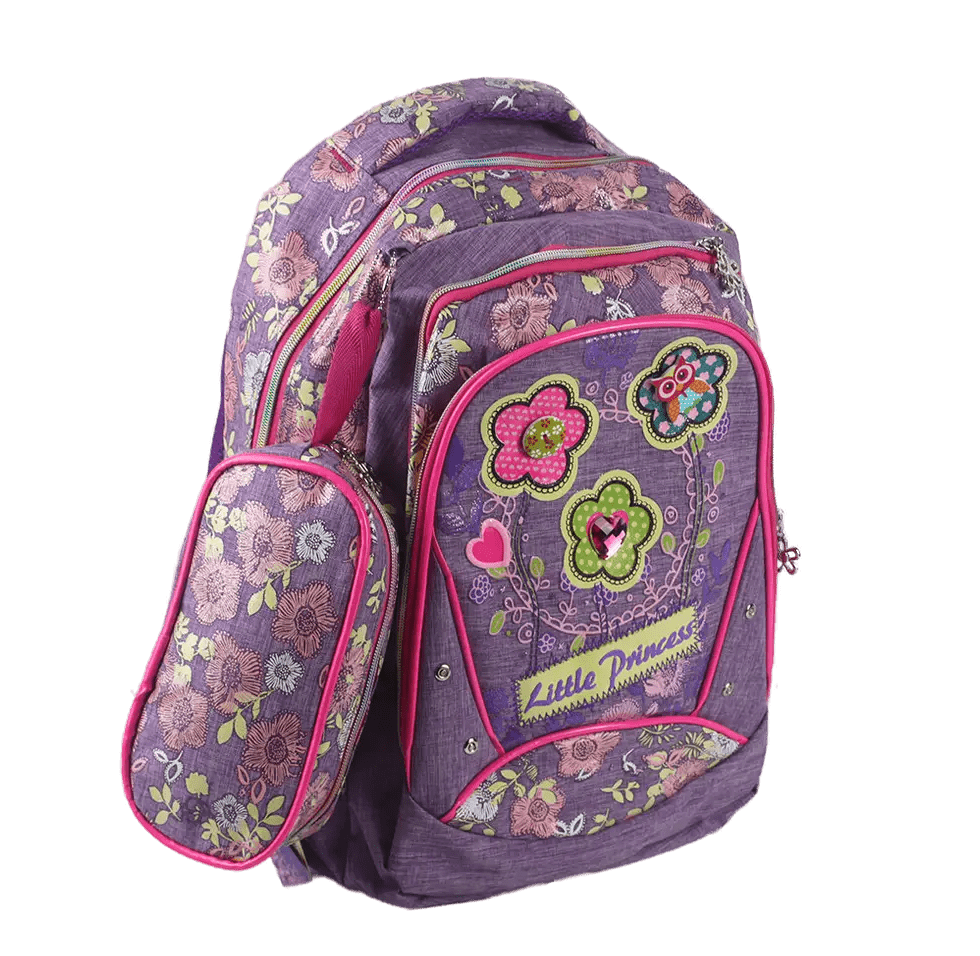 Рюкзак шкільний для дівчинки "Little princess" Бузковий 44х30х15см + пенал