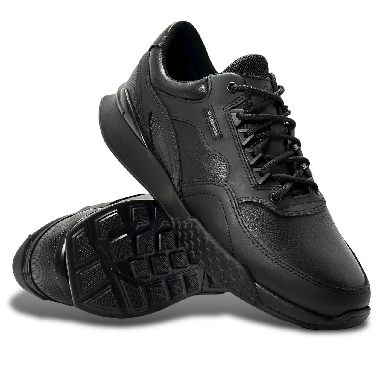 Чоловічі осінні кросівки Clubshoes чорні шкіряні зі шнурівкою осінь/весна демі 226