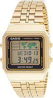 Мужские часы Casio A500WGA-1DF Золотистый с таймером и секундомером