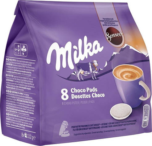 Кава в чалдах Senseo Milka Choco, 8 шт. Philips Senseo 62 мм, фото 1