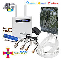 4G інтернет-комплекс з Wi-Fi роутер 4G World Vision 4G CONNECT 2 та антена 4G LTE MIMO T800 (Милитар)