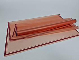 Рулон 10 м тонований матовий з рис. "Рамка" (57) плівка для квітів (h600) No 3 Кораловий (1 шт.)