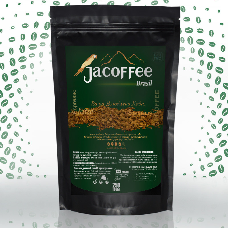 Кава розчинна сублімована Jacoffee Brazil, 250г