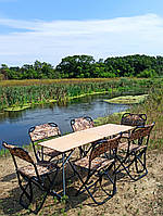Складні стільці та стіл для відпочинку на природі "Кріпиш ФП2+6к" меблі для кемпінгу пікніка