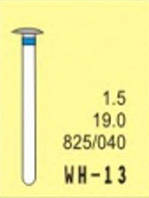Бор ТВС, под ТН № WH-13-825/040, 1шт, линза; диам.= 4.00 мм; раб.длин.= 1.5 мм; 120-140 мкм (синий); (L=19 мм)
