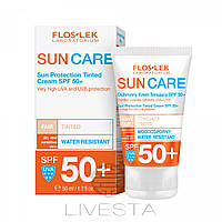 Сонцезахисний тонуючий крем із SPF 50+ для сухої та чутливої шкіри FLOSLEK, 50 мл