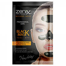 Чорна очищаюча маска-плівка для обличчя з вугіллям Zenix, 15 г