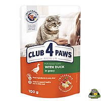 Влажный корм с уткой в соусе для взрослых кошек Premium Клуб 4 Лапы B5611511
