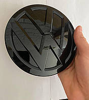 Емблема передня VW (Фольцваген) 120 мм POLO 5 (2014-2017) - чорний глянець (6C0 853 600-2)