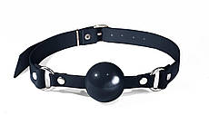 Капелюх силіконовий Feral Feelings Silicon Ball Gag Black/Black, чорний ремінь, чорна кулька, Київ