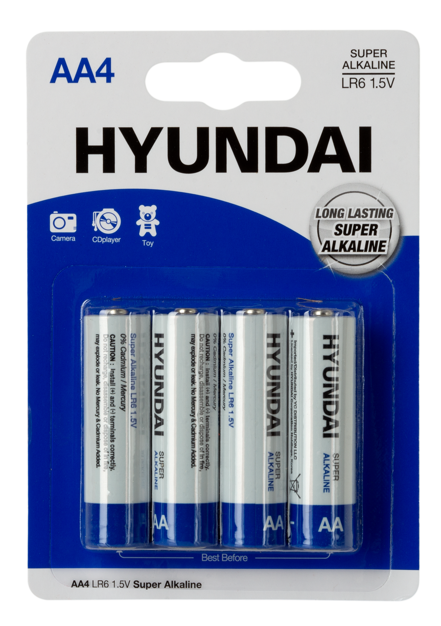 Батарейка Hyundai LR6 AA BL4 Alkaline (лужна)