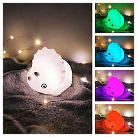 ✅ М'який силіконовий нічник світильник для дітей Динозаврик Losso | Дитяча іграшка-нічник на акумуляторі