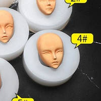 Сіліконовий молд для полімерної глини. Лялькове личко. Обличчя №4 Розмір 22*31 мм