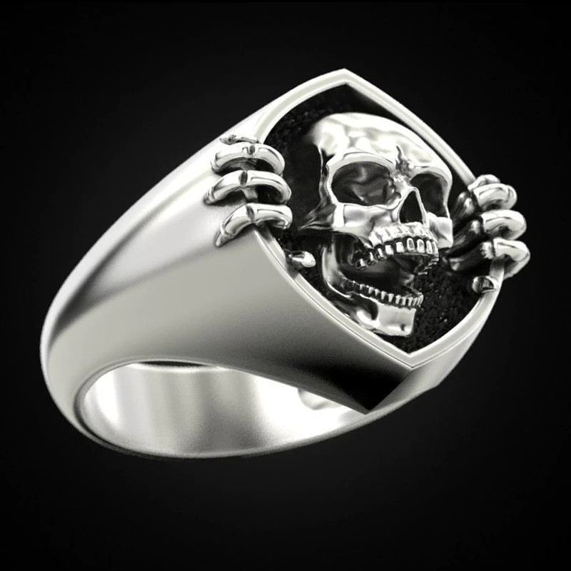 Креативний перстень у вигляді черепа, що лізе назовні з кільця для чоловіків і жінок, розмір 18,5