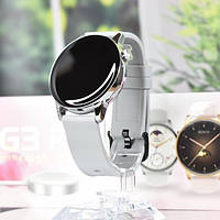 Умные смарт часы Smart Watch G3 Pro bluetooth круглые с шагомером пульсометром счетчик калорий 42 мм Серый