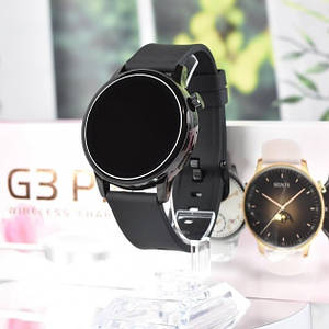 Розумний смарт-годинник Smart Watch G3 Pro bluetooth круглі з крокоміром пульсометром лічильник калорій 42 мм Чорний