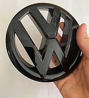 Eмблема передня VW (Фольцваген) 135 мм PASSAT B7, CADDY 3, TOURAN 1 - Чорний глянець (1T0853601E)