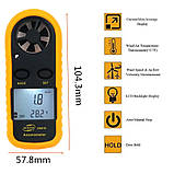 Анемометр GM816, вимірювач швидкості вітру, фото 5