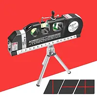 Мультифункциональный жидкостный лазерный уровень Fixit Laser Level Pro 3 в 1 со встроенной рулеткой и подставк