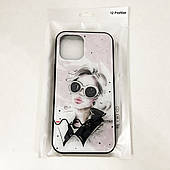 Чохол для Apple Iphone 12 Pro Max дівчина в окулярах. Колір: рожевий GH-23