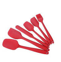 Набор кухонных лопаток из силикона 6 предметов красный