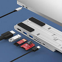 USB HUB Choetech 6в1 HUB-M43 2USB Type-C-HDMI-SD-TF-USB Grey, фото 5