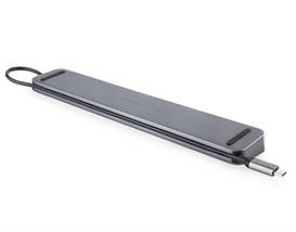 USB HUB REAL-EL 11в1 CQ-1000 3USB 2Type-C Type-C-HDMI-RJ45-VGA-SD-TF-3.5мм-USB 0.4m Space Grey, фото 5